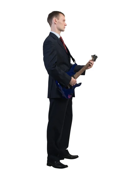 Businessman playing guitar — Stock Photo, Image