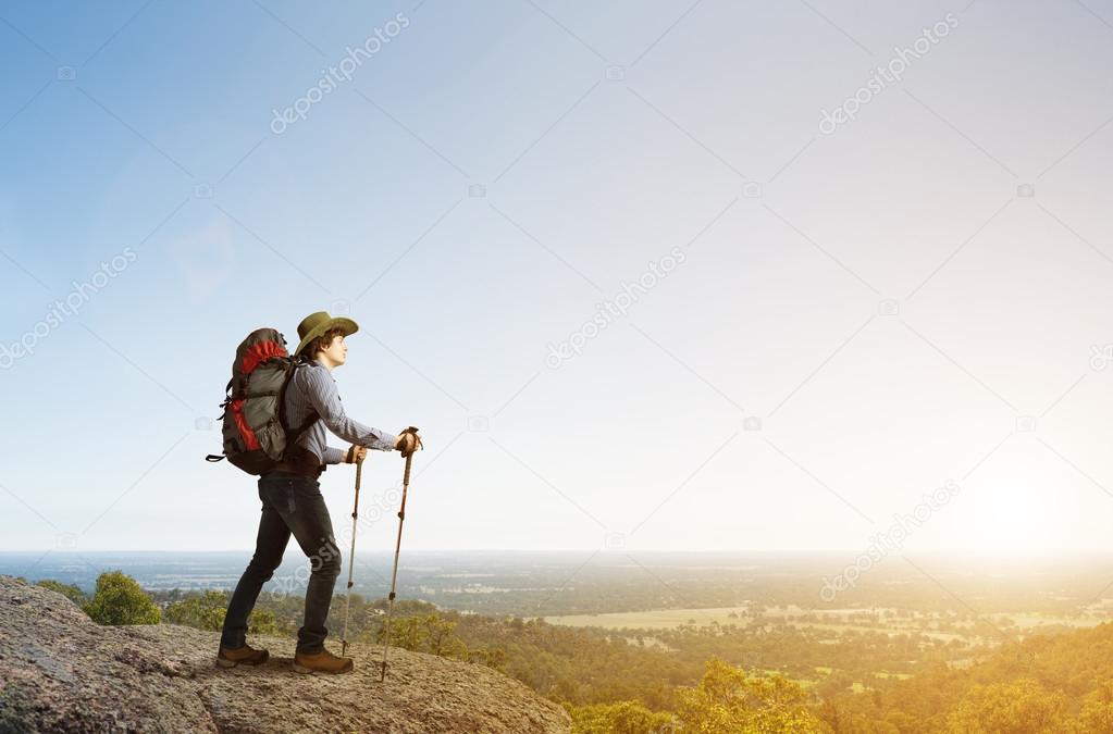 Young man hiker