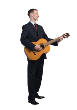 genç işadamı gitar çalmak