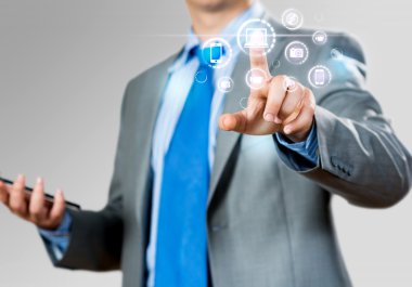 işadamı el simgesi dokunmadan