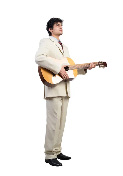 Podnikatel hraje kytara — Stock fotografie