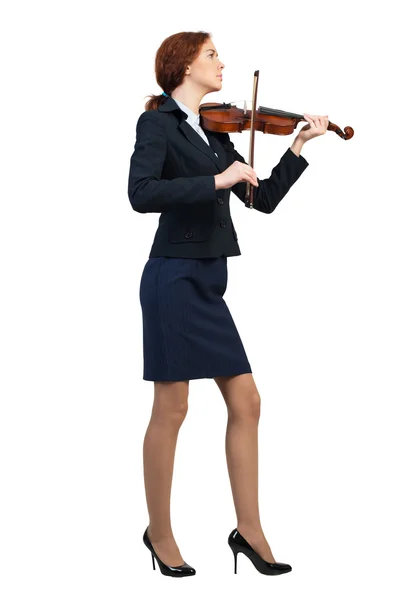 Femme d'affaires jouant du violon — Photo