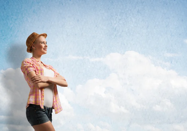 Pretty teenager girl in casual — Stock Photo, Image