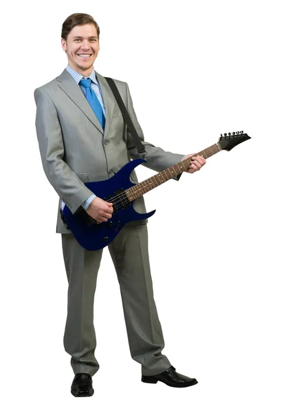 Zakenman spelen gitaar — Stockfoto