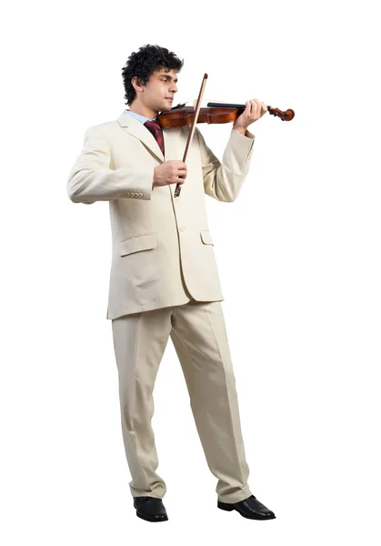 Businessman playing violin — Stock Photo, Image