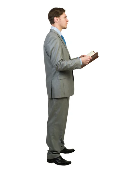 Businessman reading book — Stock Photo, Image