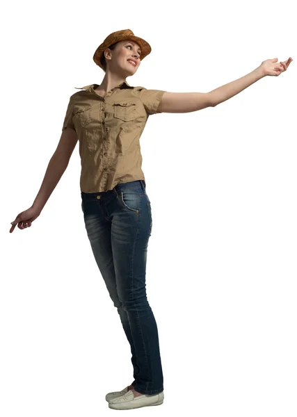 Девушка-подросток в футболке — стоковое фото