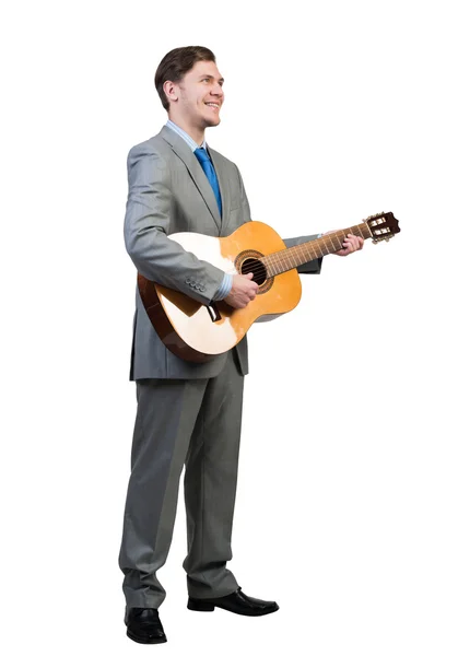 Zakenman spelen gitaar — Stockfoto