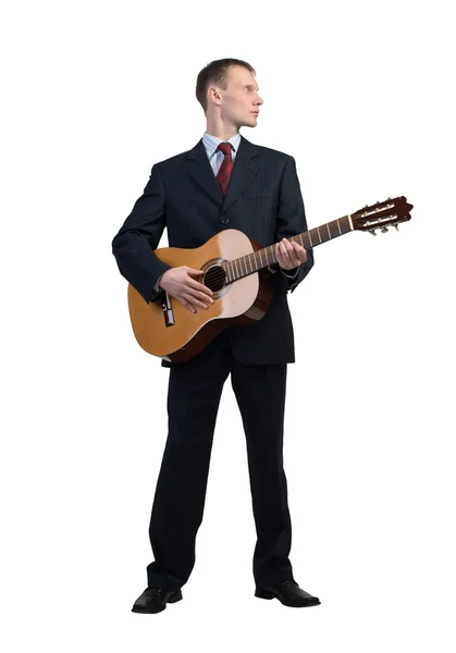 Zakenman spelen gitaar — Stockfoto