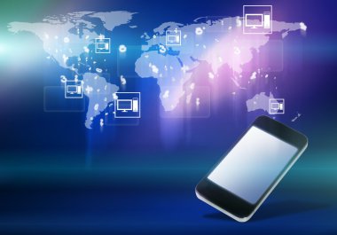 cep telefonu ve Dünya Haritası