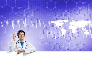 Doktor holding boş afiş