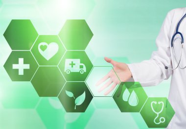 kadın doktor simgesi dokunmadan