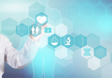 kadın doktor simgesi dokunmadan