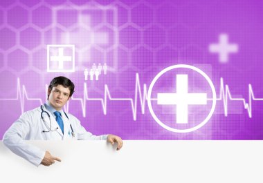 Doktor holding boş afiş