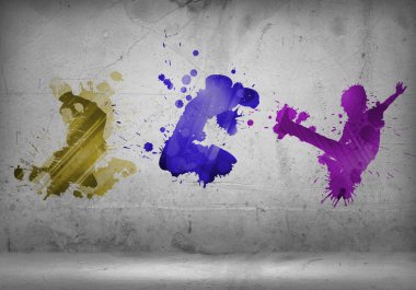 dansçıların renkli siluet