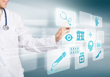 kadın doktor simgesi dokunmadan