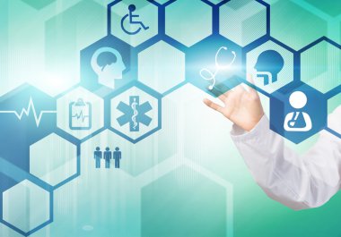 kadın doktor simgesi dokunmadan