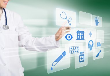 kadın doktor simgesi dokunmadan