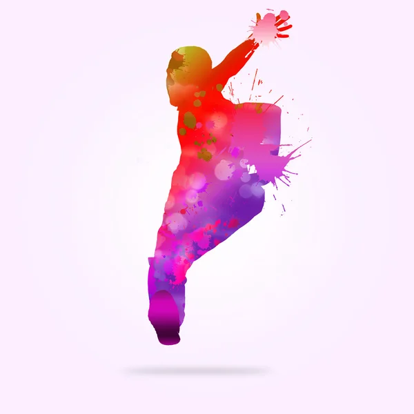 Colorful silhouette of dancer — Stock Photo, Image