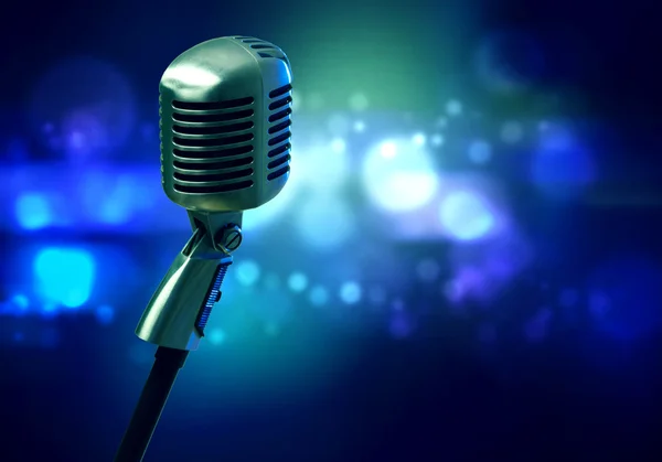 Microphone in concert hall — Stock Photo, Image