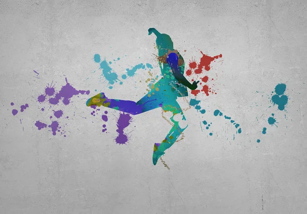 Color silhouette of dancer — Stock Photo, Image