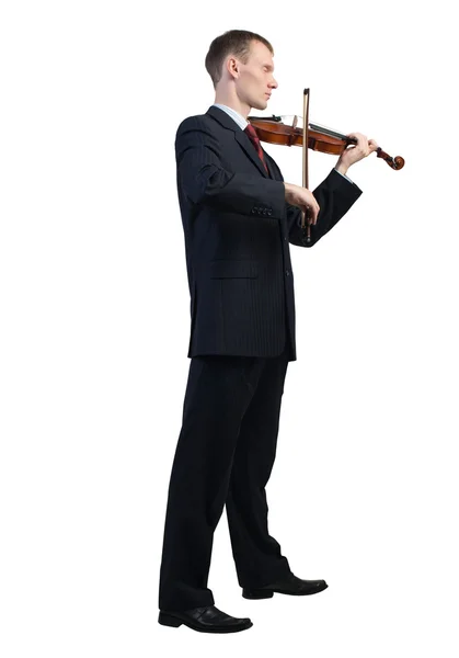 Homme d'affaires jouant du violon — Photo