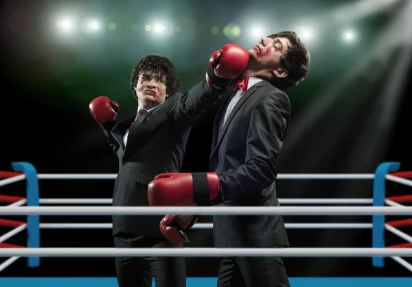 Businessmen with boxing gloves — Stock Photo, Image