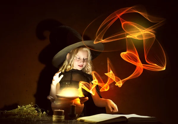 Little Halloween witch — Stock Photo, Image