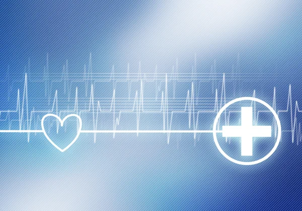 Digital background image with cardiogram — Stock Photo, Image