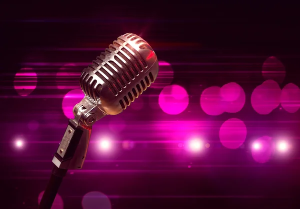 Microphone in concert hall — Stock Photo, Image