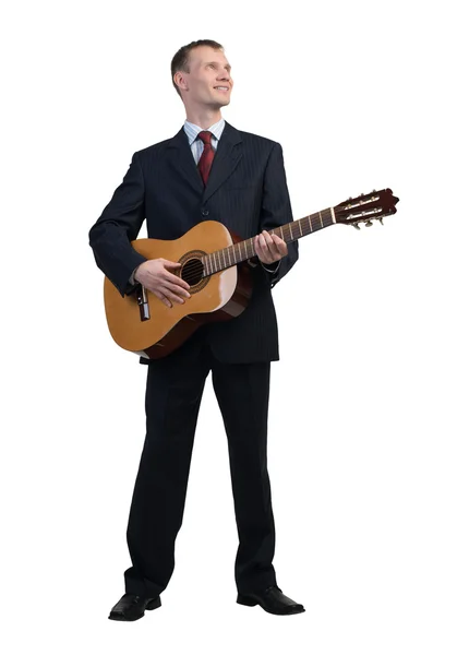 Zakenman spelen gitaar — Stockfoto