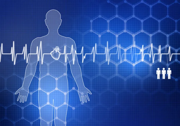 Kardiyogram ile dijital arka plan görüntüsü — Stok fotoğraf