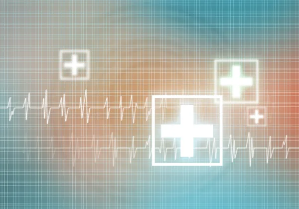 Digital background image with cardiogram — Stock Photo, Image