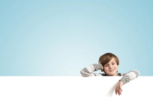 Cute Boy with banner — Stock Photo, Image