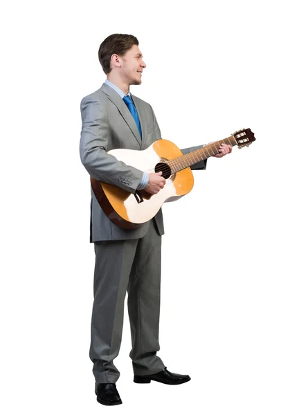 Zakenman spelen gitaar — Stockfoto