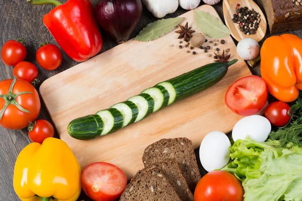 Set of vegetables and spices — Stock Photo, Image