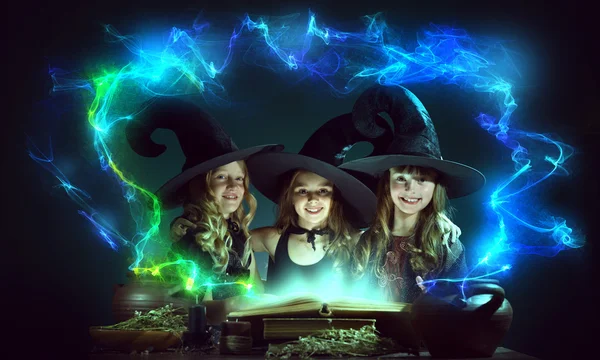 Little Halloween witches Stock Image