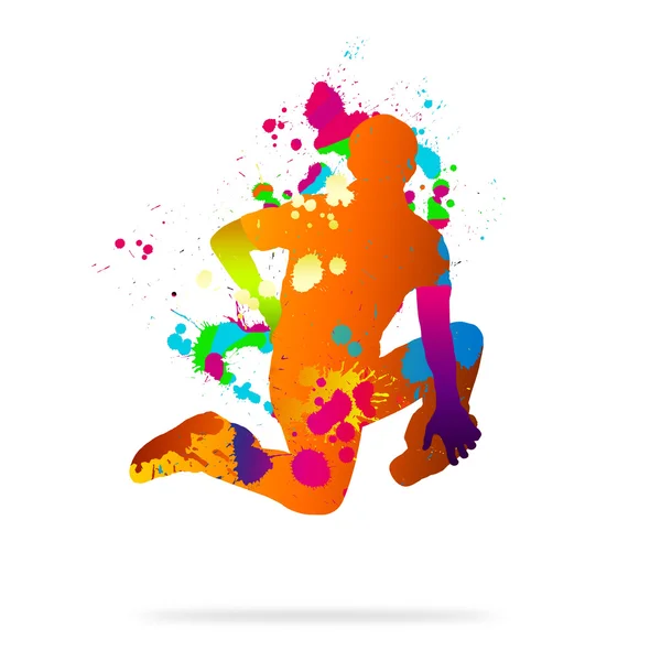 Colorful silhouette of dancer — Stock Photo, Image