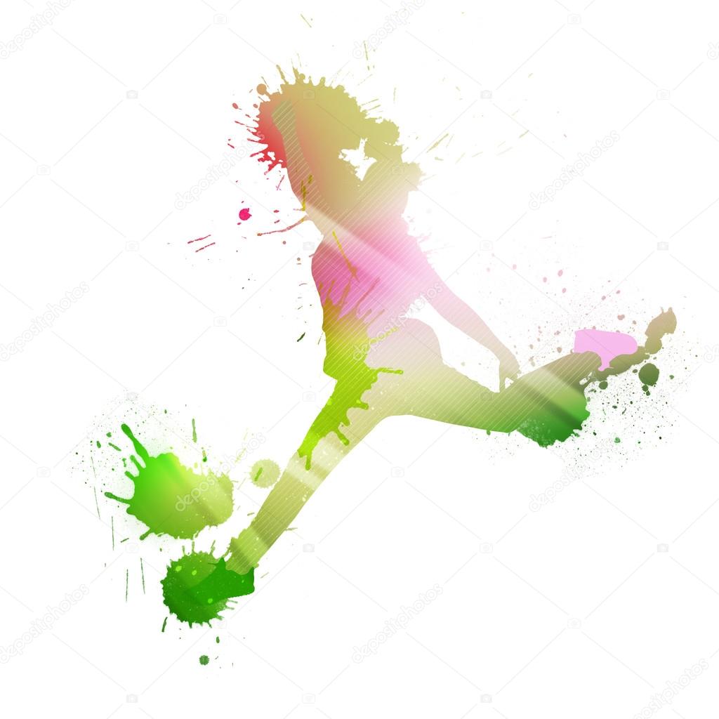 colorful silhouette of dancer