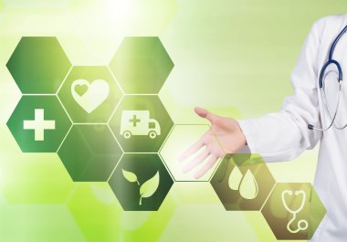 kadın doktor simgesi dokunmadan