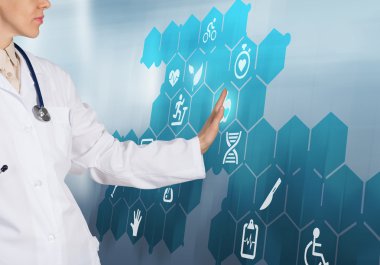 kadın doktor simgesi dokunmadan