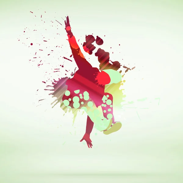 Färgglad silhuetten av dansare — Stockfoto