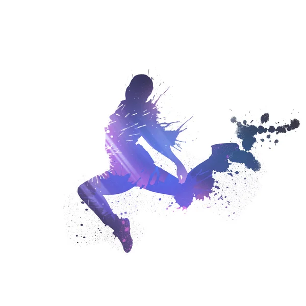 Colorful silhouette of dancer — Stock Photo, Image