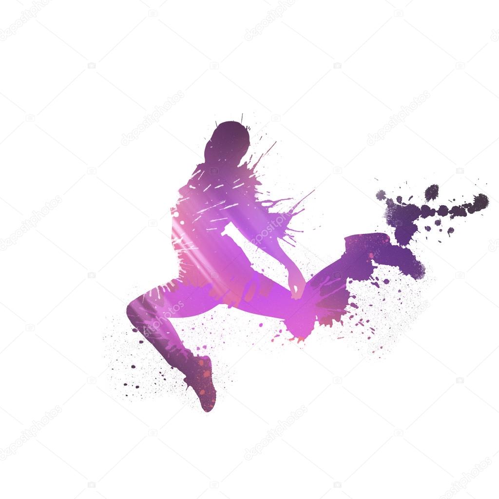 colorful silhouette of dancer