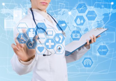 kadın doktor simgesi dokunmadan