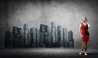 Kırmızı elbise giymiş balet