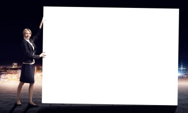 iş kadını ile boş bayrak