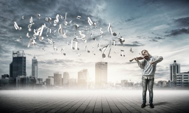 Genç çocuk oyun keman