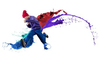 Genç erkek dansçı olarak atlama