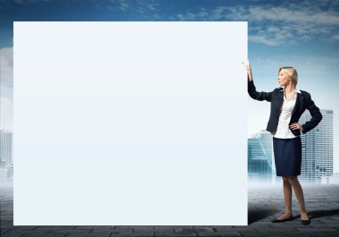 iş kadını ile boş bayrak